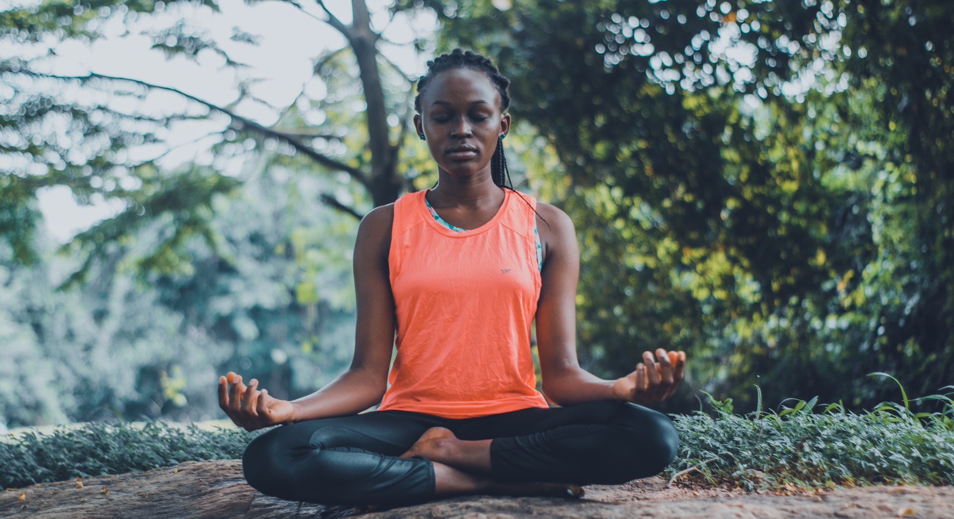Woman Meditating in the Outdoors.